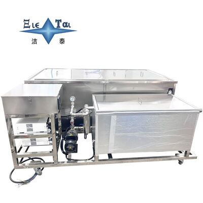 Unité de nettoyage par ultrasons à deux réservoirs tout en un avec filtration et rinçage en circulation pour le lavage des composants du matériel industriel